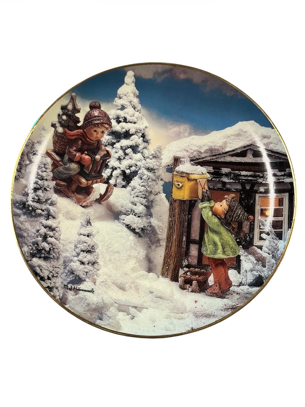 Hummel White Holiday Cheer Calendar Plate